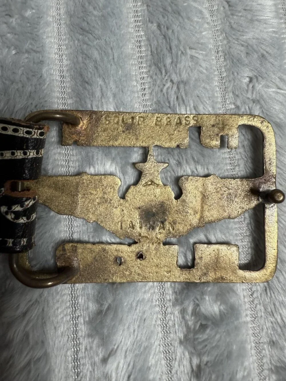 VTG Solid Brass Id Rather Be Flying Belt Buckle & Leather Belt Pilot Aviation